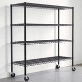 Reibii 56" W × 75.6" H Wire Rack Shelving Units on Wheels, 2550 lbs Adjustable Wire Storage Shelves for Pantry Closet Commercial