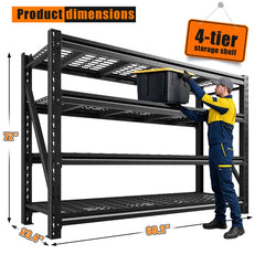 5080LBS Heavy‑Duty Metal Garage Storage Shelving, Industrial Steel Adjustable Shelves, Rust & Water Resistant Utility Rack for Warehouse, Workshop, Basement