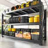 REIBII 77" W Garage Shelving,Heavy Duty Metal Shelving Unit for Storage,Adjustable shelves for Basement, Garage, Warehouse