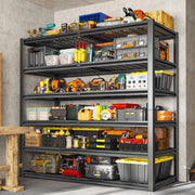 REIBII 55''W 3500LBS Industrial Shelving, 6-Tier Adjustable Heavy Duty Shelves for Garage, Basement, Warehouse