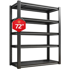 REIBII 31.5"W Heavy Duty Storage Shelves, 5-Tier 2000 Lbs Adjustable Metal Shelving Units for Garage, Basement, Warehouse, Pantry