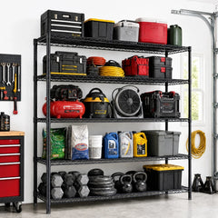 Reibii 71″H Heavy Duty Wire Storage Shelving, Metal Shelves for Garage, Kitchen, Pantry, Basement