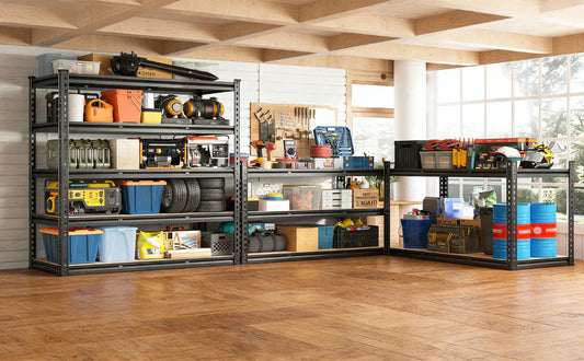 REIBIII Garage Storage Shelves 5-Tier Adjustable Heavy Duty Shelving 3000 LBS Rust-Resistant Industrial Rack for Warehouse, Basement,Workshop