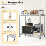 Reibii 27.5"W Heavy Duty Metal Shelving, Height Adjustable Storage Shelf for Laundry Bathroom Kitchen Pantry Closet Basement Office