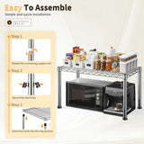 Reibii 27.5"W Heavy Duty Metal Shelving, Height Adjustable Storage Shelf for Laundry Bathroom Kitchen Pantry Closet Basement Office