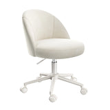 Vanity Chair with Wheels, Velvet Desk Chair, Armless Office Chair, Ergonomic Chair with Lumbar Support for Bedroom