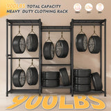 Raybee 77"H 900 LBS Clothing Rack,Freestanding Closet Wardrobe Rack, Metal Garment Rack