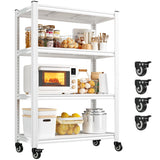 REIBII 59.8"H 4-Tier Rolling Metal Shelving Rack 530LBS Adjustable Shelving Units for Pantry, Kitchen, Basement