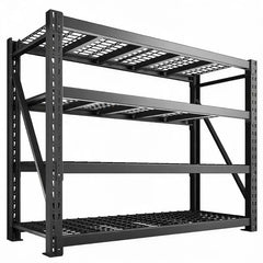4-Tier 60"W x 24"D x 72"H Industrial Storage Shelves, 11000LBS Fully Adjustable Heavy Storage Unit for Warehouse Workshop Basement