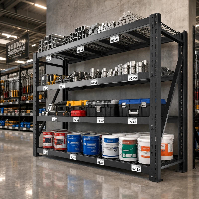 REIBII 60"W 11000LBS Heavy Duty Garage Shelving,Adjustable Metal Shelves for Warehouse, Commercial, Shop, Basement