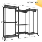Raybee 77"H 900 LBS Clothing Rack,Freestanding Closet Wardrobe Rack, Metal Garment Rack