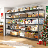 REIBII 55.5"W Wire Shelving Unit With Wheels, 2998Lbs Metal Garage Shelves Adjustable, Wire Shelving Rack for Pantry Kitchen Basement