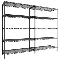 REIBII 61"W Wire Shelving Unit, 5 Tier Metal Shelving for Garage, Pantry and Kitchen 1500LBS