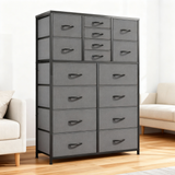 16 Deep Drawers Large Dresser, Tall Dresser for Bedroom, Brown Double Dresser, Chest of Drawers for Closet, Highboy