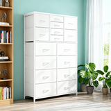 16 Deep Drawers Large Dresser, Tall Dresser for Bedroom, Brown Double Dresser, Chest of Drawers for Closet, Highboy