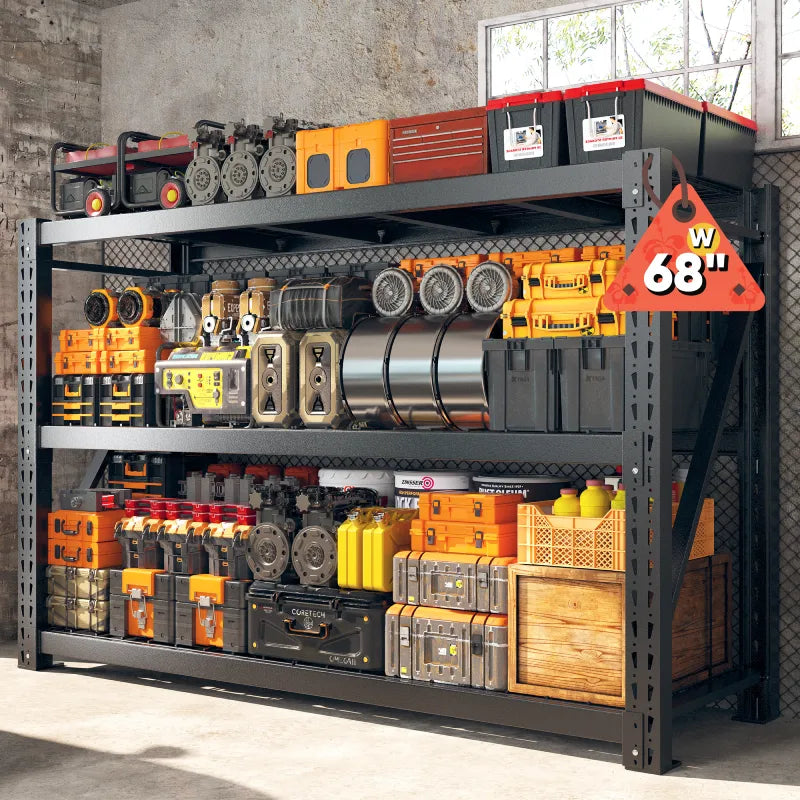 REIBII Heavy Duty Garage Shelving Adjustable Industrial Storage Racks ...