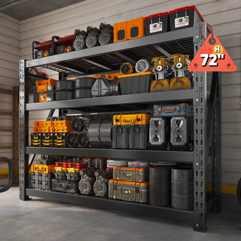 REIBII Heavy Duty Garage Shelving Adjustable Industrial Storage Racks ...