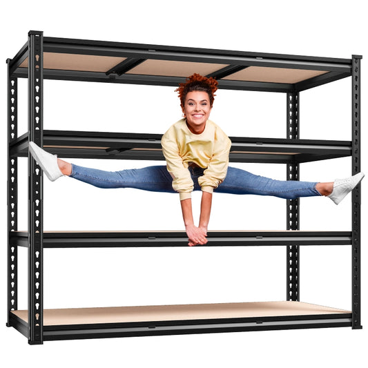 REIBII 48" W Garage Storage Shelves, Adjustable Steel Shelving Racks Load 2000lbs, Freestanding Shelves for Pantry Basement Warehouse 800