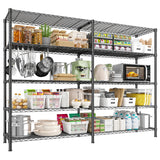 REIBII 58"W Adjustable Metal Wire Shelving Units, 1450 Lbs Wire Storage Shelves for Pantry Kitchen