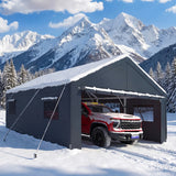 REIBII 20x20 Carport Heavy-Duty 2 Car Carport  rv Carport UV Protection Anti-Snow Shelters Portable Carport Storage for Cars, Boats & Equipment Storage Waterproof