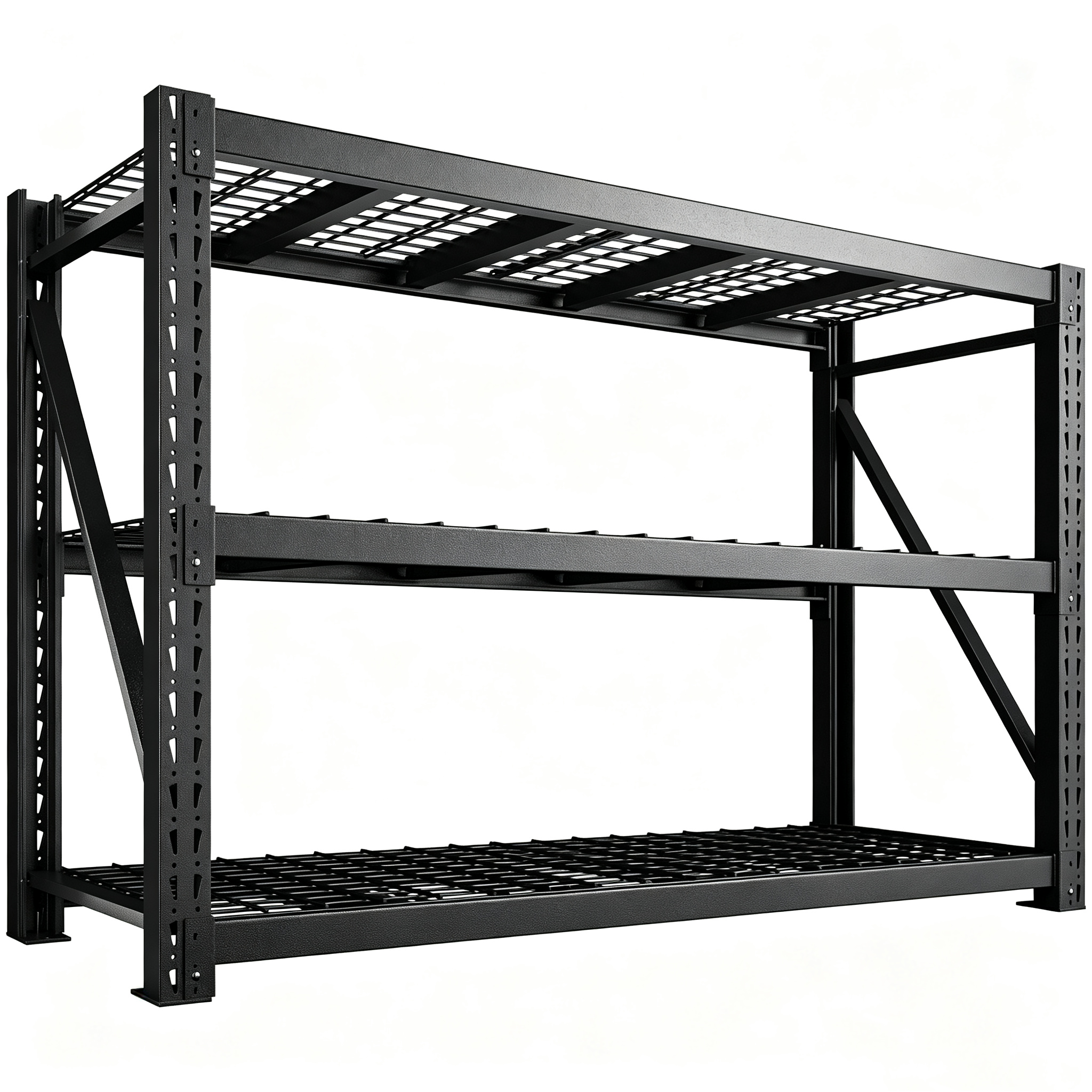 REIBII 77" W Garage Shelving, Heavy Duty Metal Shelving Unit for Storage,Adjustable shelves for Basement, Garage, Warehouse