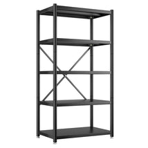 REIBII 5-Tier BookShelf Steel Wire Shelving with Wheels 31.5"W Living Room Rack WaterProof Bathroom Storage Shelf