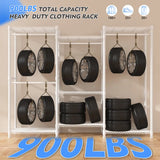 Raybee 77"H 900 LBS Clothing Rack,Freestanding Closet Wardrobe Rack, Metal Garment Rack