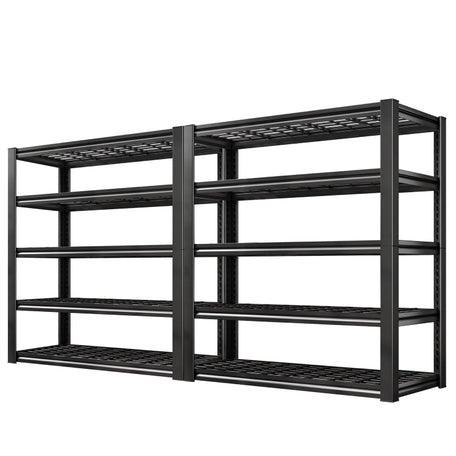 REIBII 35.5" W × 72" H Metal Shelving, 2500 LBS Adjustable Storage Rack for Garage, Basement, Kitchen, Pantry & Small Spaces