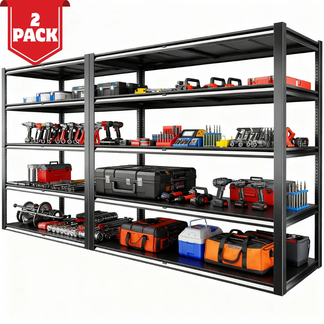Designed as a versatile industrial shelving unit, this steel storage rack provides a practical solution for organizing heavy tools, boxes, equipment, and supplies.