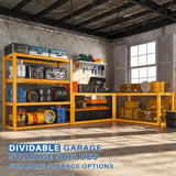 Reibii 4-Tier Shelves 60"H Garage Shelving Units 2200 LBS Free Assembly Tools Included for Basement, Warehouse, Workshop