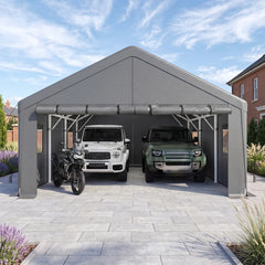 REIBII Heavy Duty Carport, 20x20 FT Portable Garage Carport, All Weather Portable Garage Shelter,  Removable Sidewalls, Outdoor Storage & Party Tent