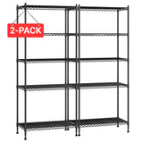 Reibii 21.5"W Wire Shelving Units, 5-Tier Adjustable, 1000lbs Metal Wire Racks for Pantry Kitchen Dorm