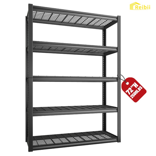 REIBII 5 Tiers  Storage Shelves 2500LBS basement storage shelves for Garage, Warehouse, Industrial,diy storage shelves 800