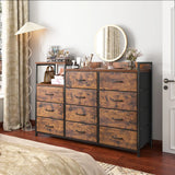 11 Drawers Large Dresser with Shelves for Bedroom,Living room