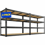 Reibii 2 Pack 48"W Storage Shelves, 2650 lbs Steel Shelving Racks, Freestanding Garage shelving for Basement Warehouse