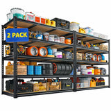 Reibii 2 Pack 48"W Storage Shelves, 2650 lbs Steel Shelving Racks, Freestanding Garage shelving for Basement Warehouse