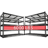 REIBII 48" W Garage Shelving 3000LBS Storage Shelves Heavy Duty Shelving Adjustable Metal Shelf  Rack 5 Tier Pantry Shelving for Warehouse Garage Basement