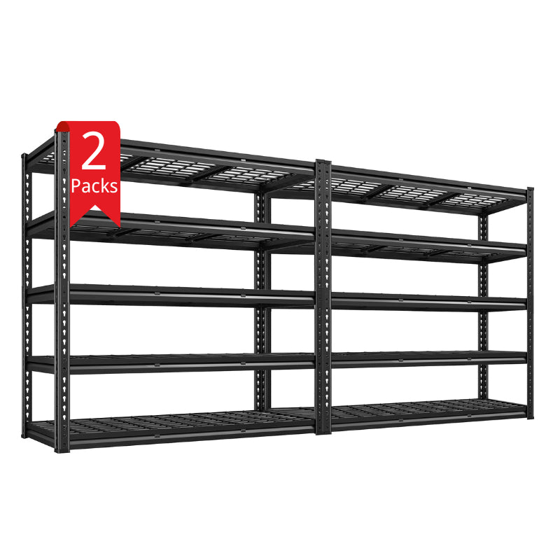 REIBII 48"W 5-Tier Garage Shelving, 2800lbs Adjustable Storage Shelves, Rack Units for Warehouse, Basement, Workshop