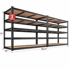 Reibii 48.2" W x 24" D Heavy Duty Garage Shelving Units Load 3000LBS, Adjustable Steel Shelves for Garage Basement Warehouse
