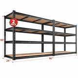 Reibii 48.2"W x 24"D Heavy Duty Garage Shelving Units Load 3000LBS,Adjustable Steel Shelves for Garage Basement Warehouse