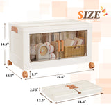 Enhomee Plastic Storage Bins with Lids, Clear Storage Bins on Wheels,Stackable Storage Box Closet Organizer