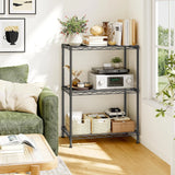 Reibii 3-Shelf Wire Storage Shelves, 18"W Adjustable Small Wire Shelving Units, Metal Wire Rack for Kitchen Pantry Bedroom