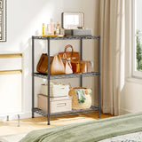 Reibii 3-Shelf Wire Storage Shelves, 18"W Adjustable Small Wire Shelving Units, Metal Wire Rack for Kitchen Pantry Bedroom