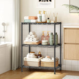 Reibii 3-Shelf Wire Storage Shelves, 18"W Adjustable Small Wire Shelving Units, Metal Wire Rack for Kitchen Pantry Bedroom