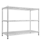 Reibii 3-Shlef Metal Shelves, Adjustable Steel Wire Shelving Units,for Kitchen Pantry,Chrome