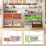 Reibii 3-Shlef Metal Shelves, Adjustable Steel Wire Shelving Units,for Kitchen Pantry,Chrome