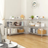 Reibii 3-Shlef Metal Shelves, Adjustable Steel Wire Shelving Units,for Kitchen Pantry,Chrome