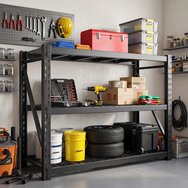 REIBII 60"W 11000LBS Heavy Duty Garage Shelving,Adjustable Metal Shelves for Warehouse, Commercial, Shop, Basement
