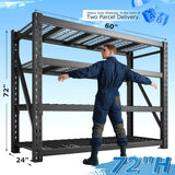 REIBII Steel Heavy Duty Shelving Adjustable Industrial Storage Racks Shop Shelves for Garage Organization Basement, Warehouse, Industrial