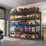 REIBII 55.2"W Heavy Duty Garage Shelving, Metal Storage Shelves With Adjustable Garage Storage Shelves for Basement, Warehouse, Utility Room
